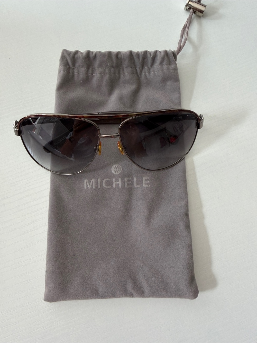Michele Sunset Harbour Aviator Sunglasses in Brown with Gray Gradient Lenses
